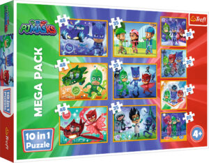Пъзел Trefl 10 в 1 - Смелите PJ Masks