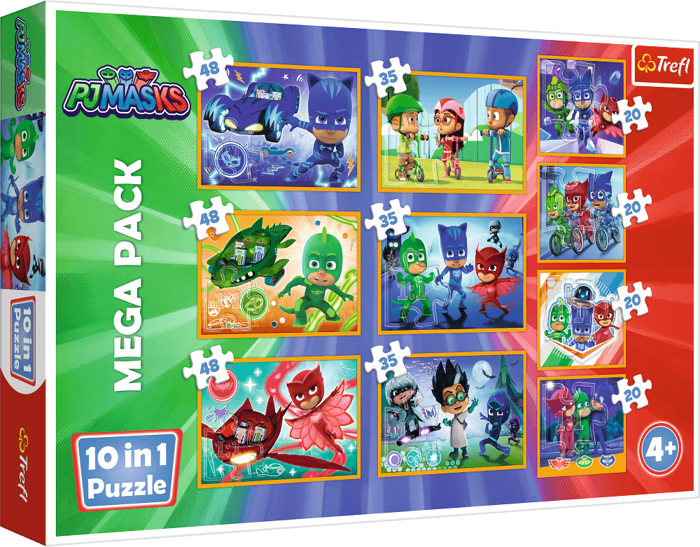 Пъзел Trefl 10 в 1 - Смелите PJ Masks