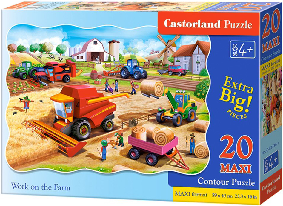 Пъзел Castorland от 20 XXL части - Работа във фермата