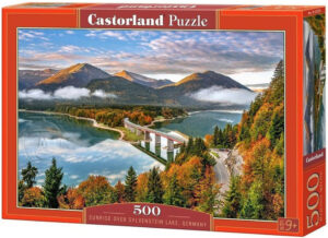 Пъзел Castorland от 500 части - Изгрев над езерото Силвенщайн, Германия