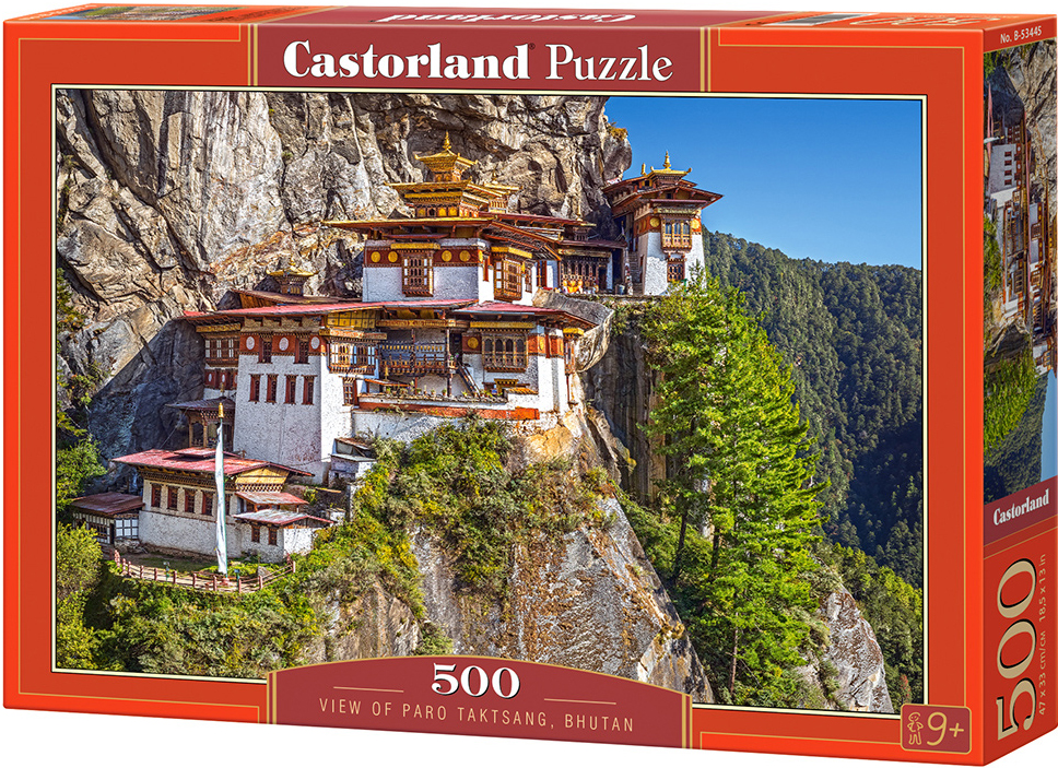Пъзел Castorland от 500 части - Гледка от Паро Такцанг, Бутан