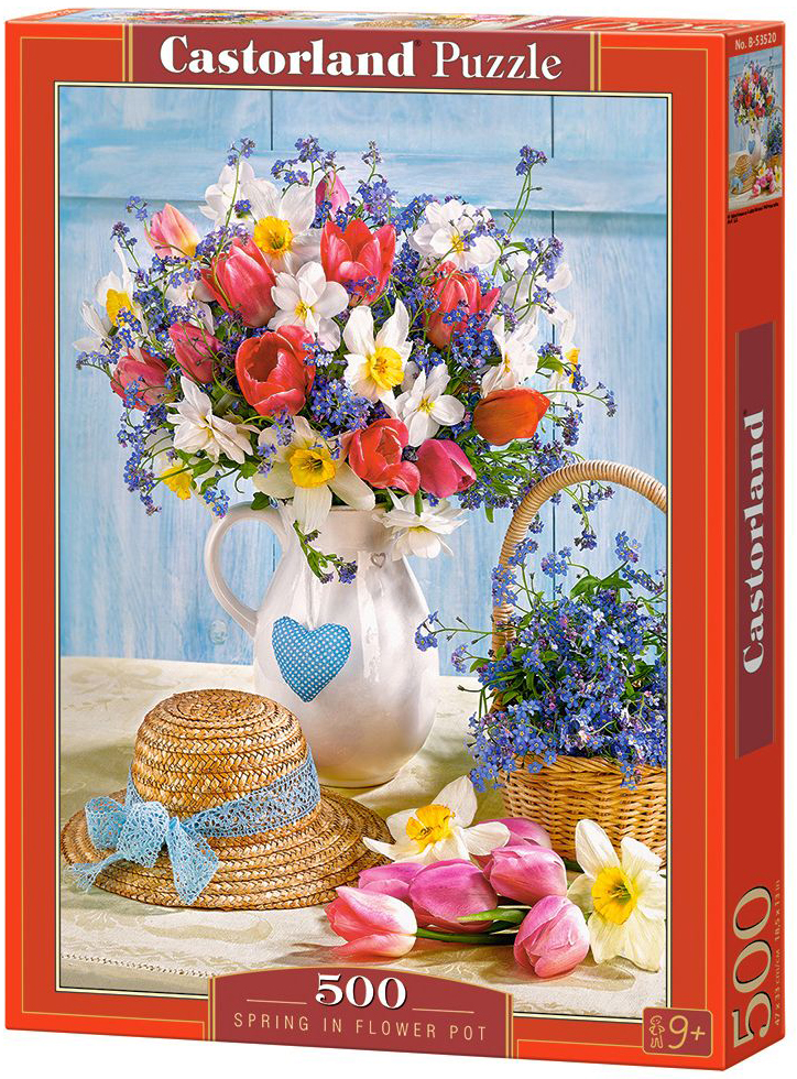 Пъзел Castorland от 500 части - Пролет във ваза с цветя