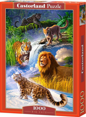 Пъзел Castorland от 1000 части - Големи котки