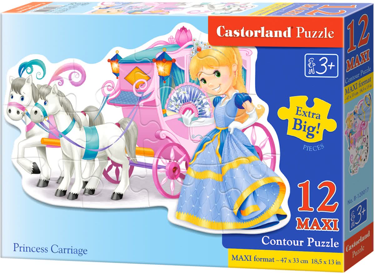 Пъзел Castorland от 12 XXL части - Каретата на принцесата