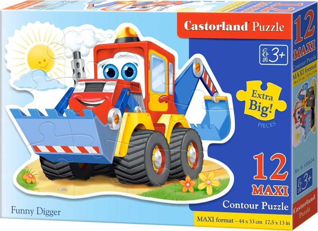 Пъзел Castorland от 12 XXL части - Веселия багер