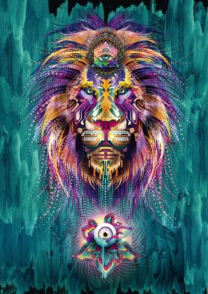 Пъзел Schmidt от 1000 части - Луминисцентен лъв, Крис Сондърс