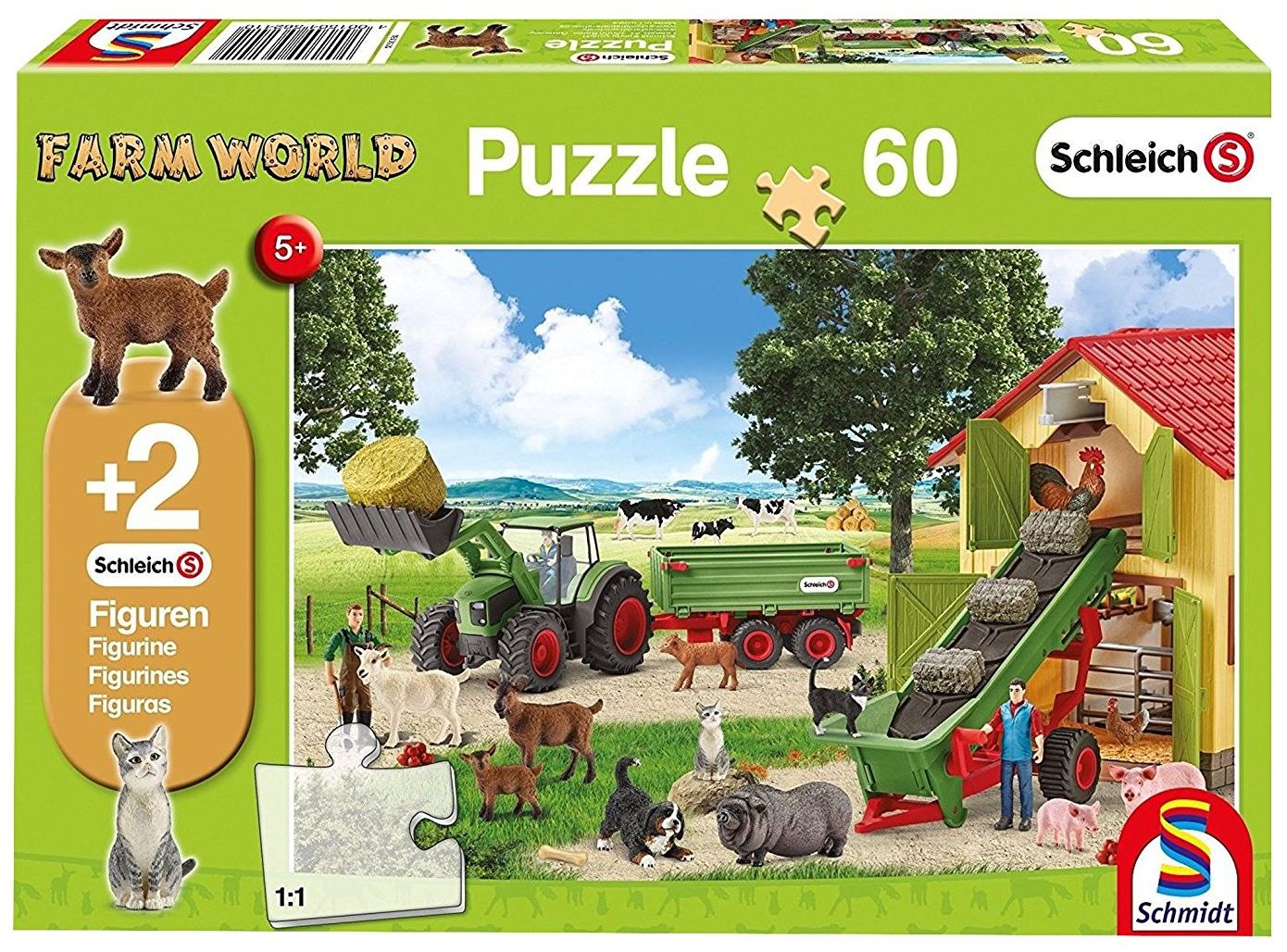 Пъзел Schmidt от 60 части - Жътва във фермата, с 2 фигурки