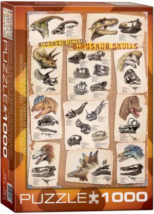 Пъзел Eurographics от 1000 части – Динозавърски черепи