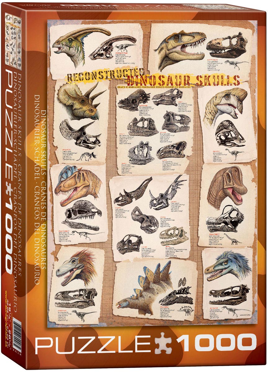 Пъзел Eurographics от 1000 части – Динозавърски черепи