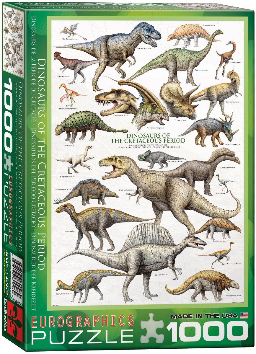 Пъзел Eurographics от 1000 части – Мезозойски динозаври