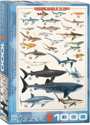 Пъзел Eurographics от 1000 части – Опасни акули