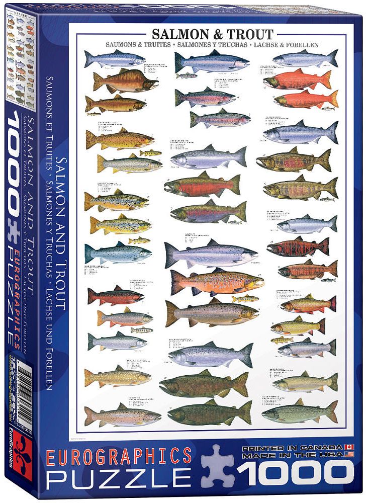 Пъзел Eurographics от 1000 части –  Сьомга и пъстърва
