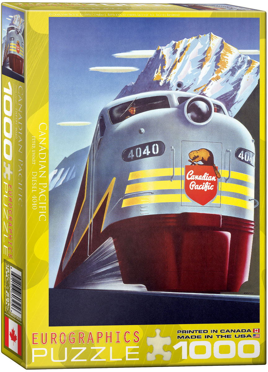 Пъзел Eurographics от 1000 части –  Железниците на Канадският Пасифик, Дизелов локомотив