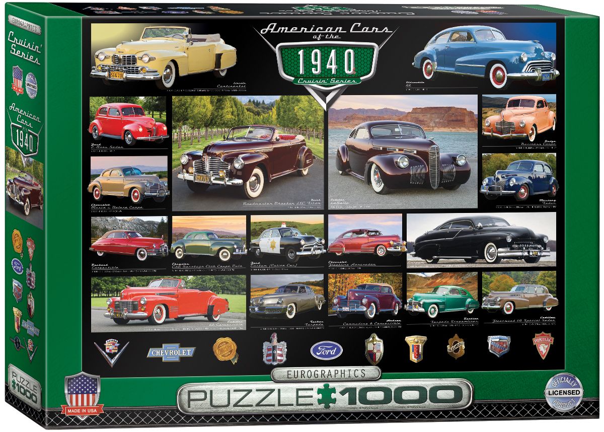 Пъзел Eurographics от 1000 части – Класически автомобили от 1940 г.