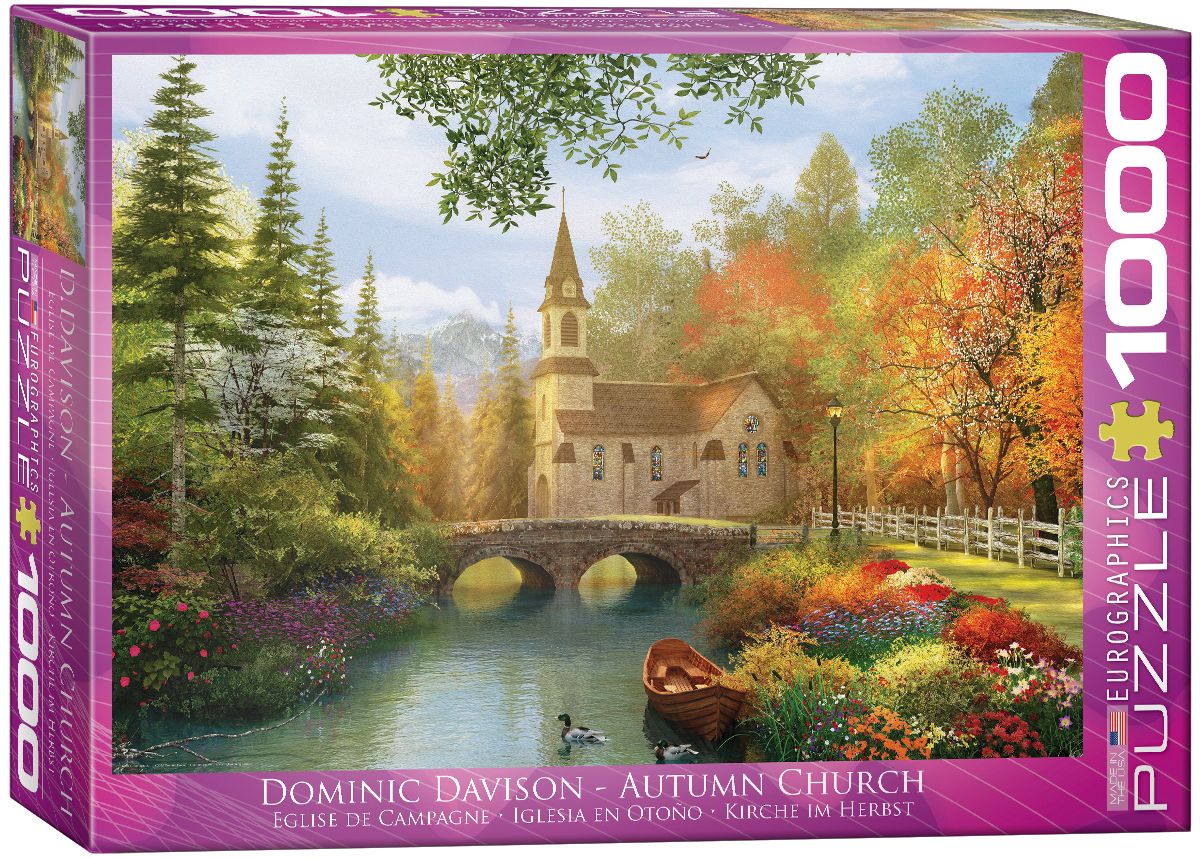 Пъзел Eurographics от 1000 части – Църква през есента, Доминик Дейвисън