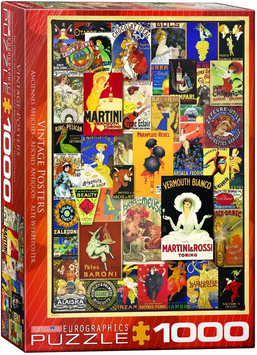 Пъзел Eurographics от 1000 части – Ретро плакати