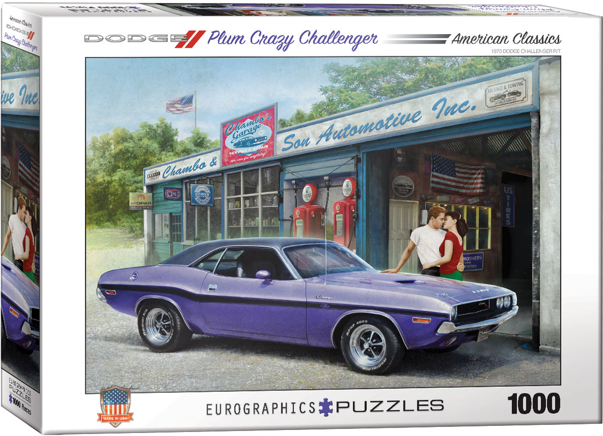 Пъзел Eurographics от 1000 части - Dodge Plum Crazy Challenger, Грег Джордано