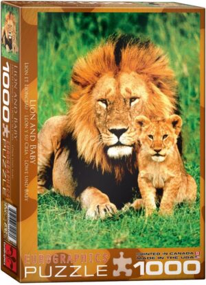 Пъзел Eurographics от 1000 части – Лъв и малкото му