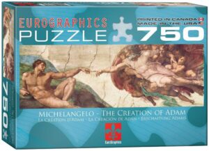 Панорамен пъзел Eurographics от 750 части – Създаването на Адам, Микеланджело