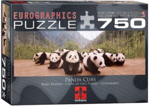 Панорамен пъзел Eurographics от 750 части – Бебета Панди