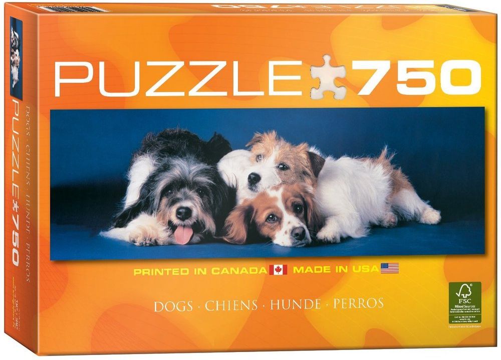 Панорамен пъзел Eurographics от 750 части – Кученца