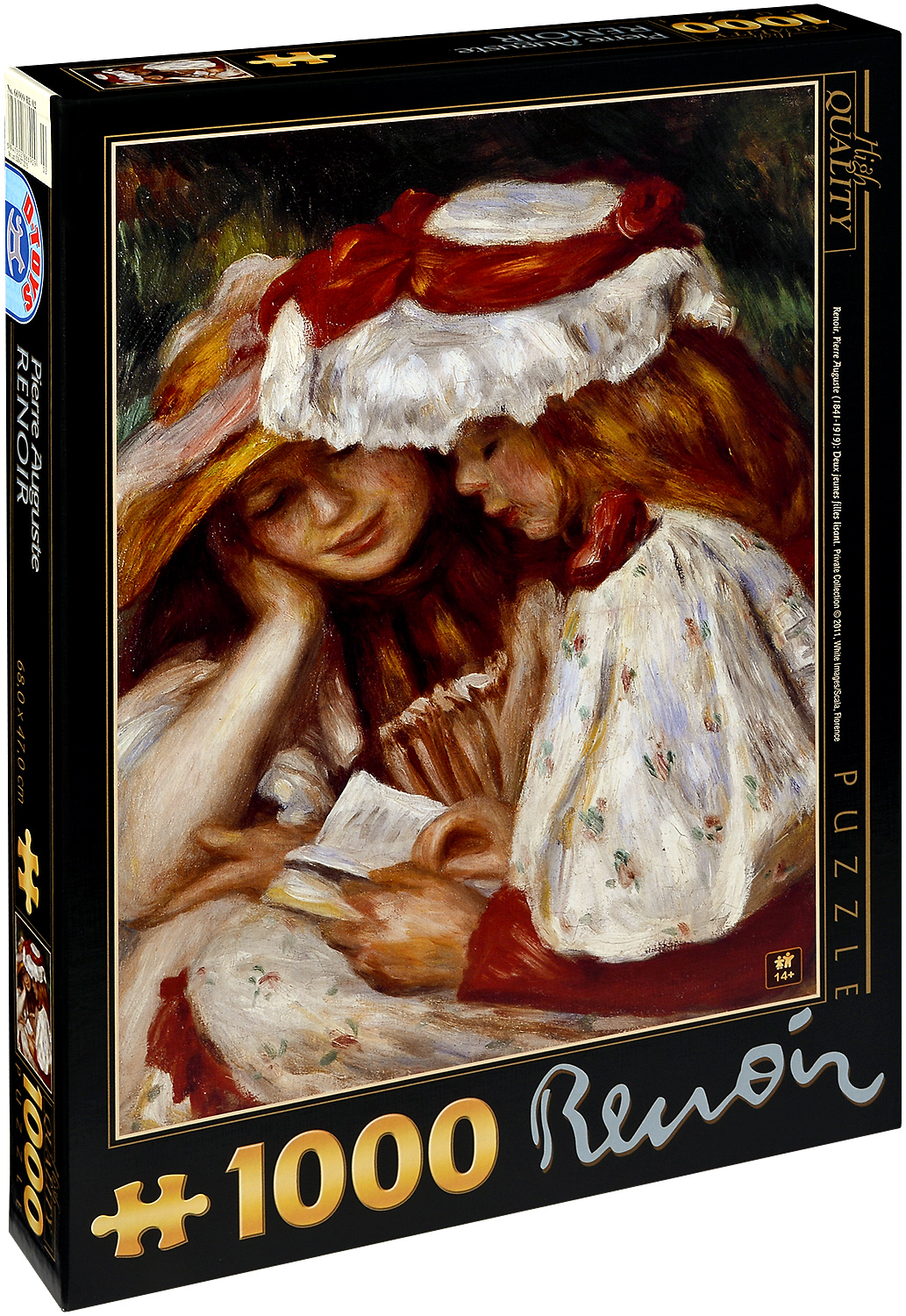 Пъзел D-Toys от 1000 части – Две момичета четат, Пиер Реноар