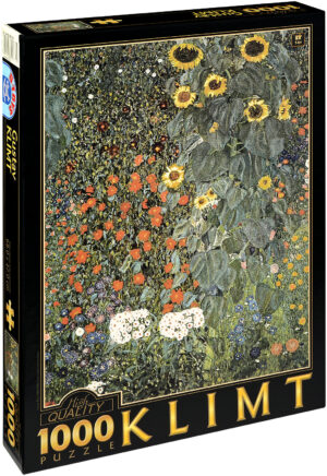 Пъзел D-Toys от 1000 части – Градина със слънчогледи, Густав Климт