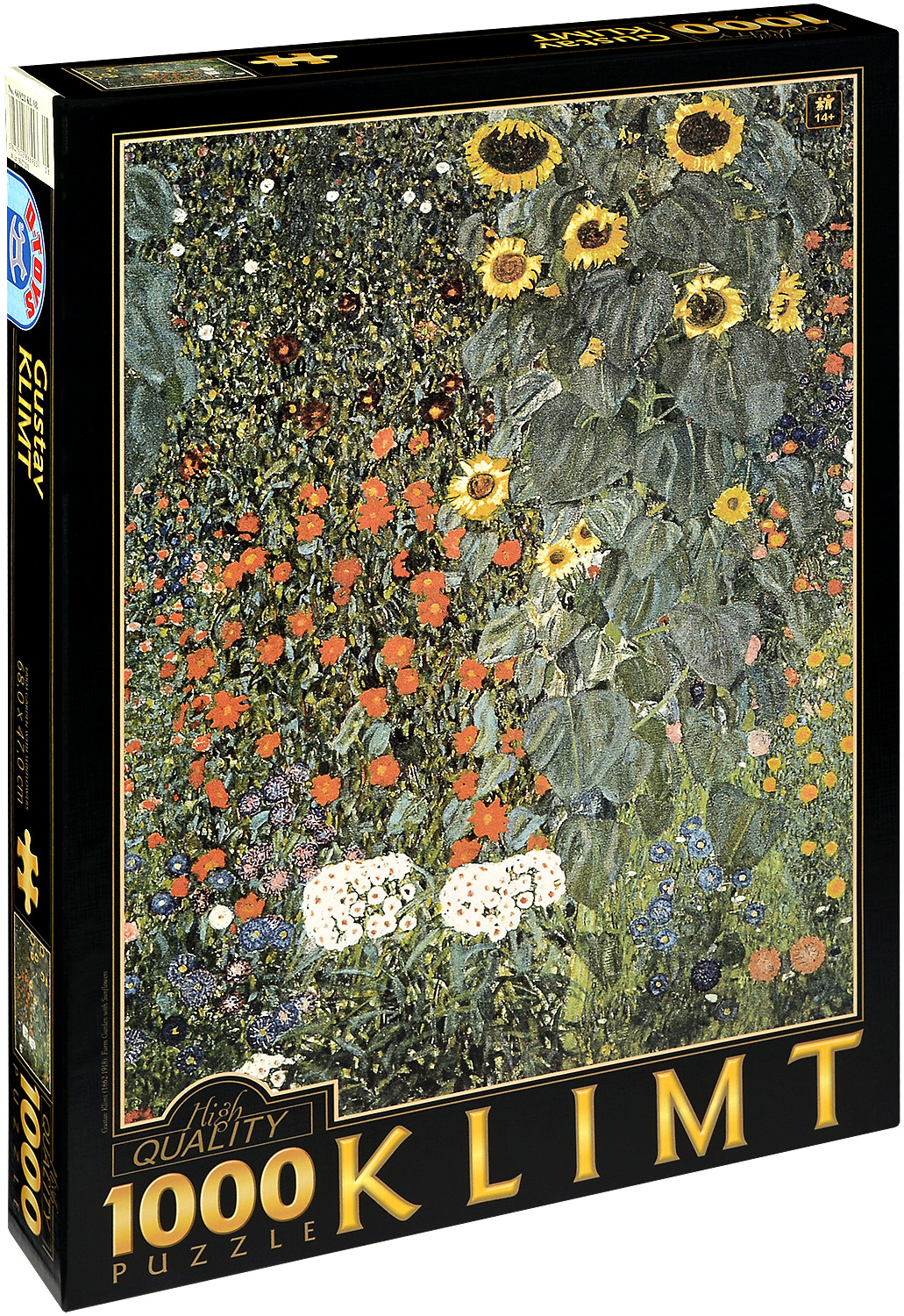 Пъзел D-Toys от 1000 части – Градина със слънчогледи, Густав Климт