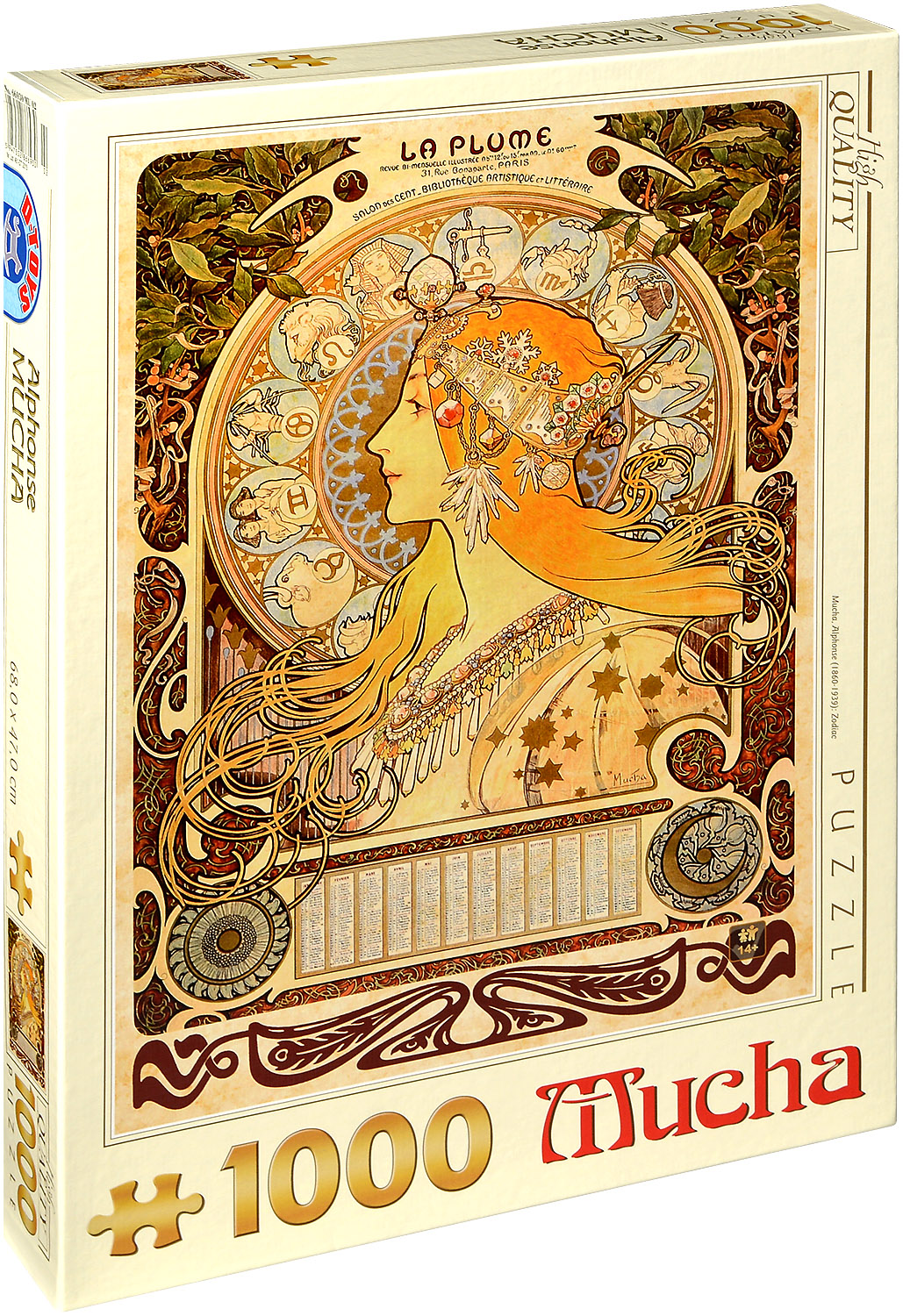 Пъзел D-Toys от 1000 части – Зодиак, Алфонс Муха