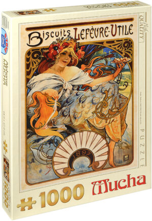 Пъзел D-Toys от 1000 части – Бисквити Lefevre-Utile, Алфонс Муха