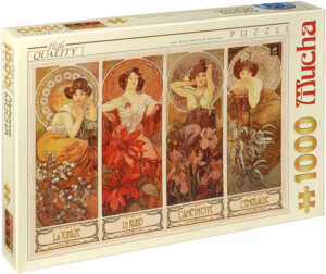 Пъзел D-Toys от 1000 части – Скъпоценните камъни, Алфонс Муха