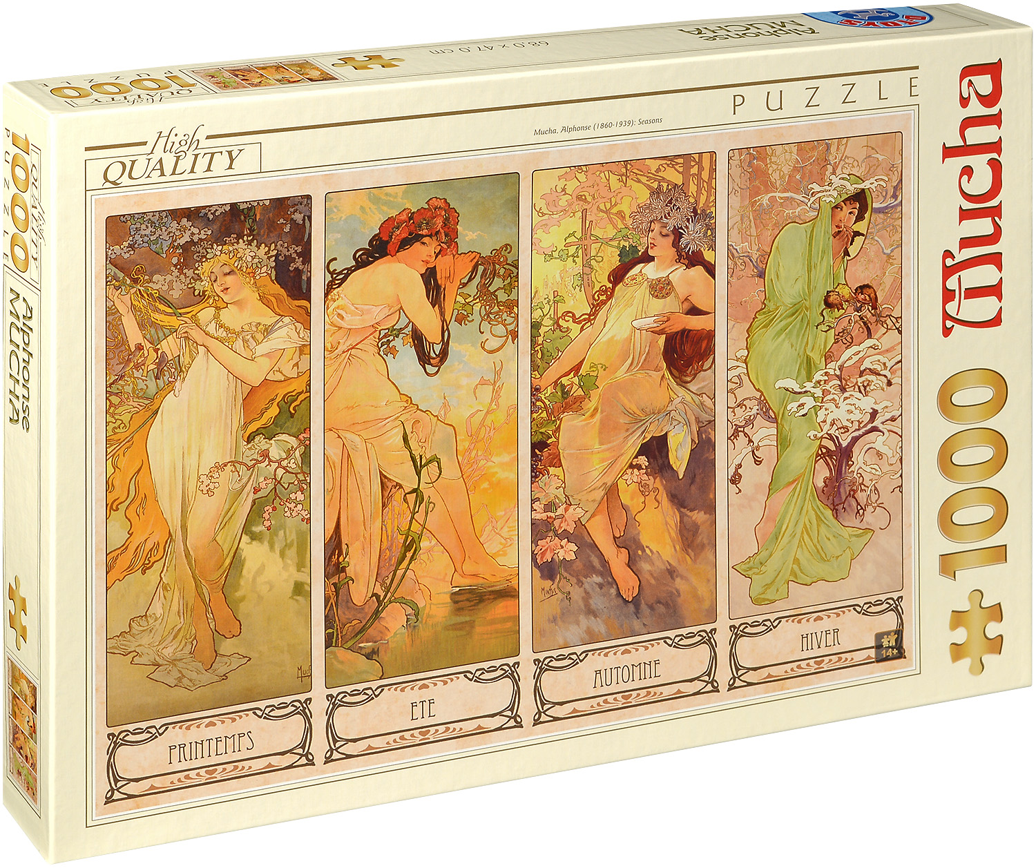 Пъзел D-Toys от 1000 части – Сезоните, Алфонс Муха