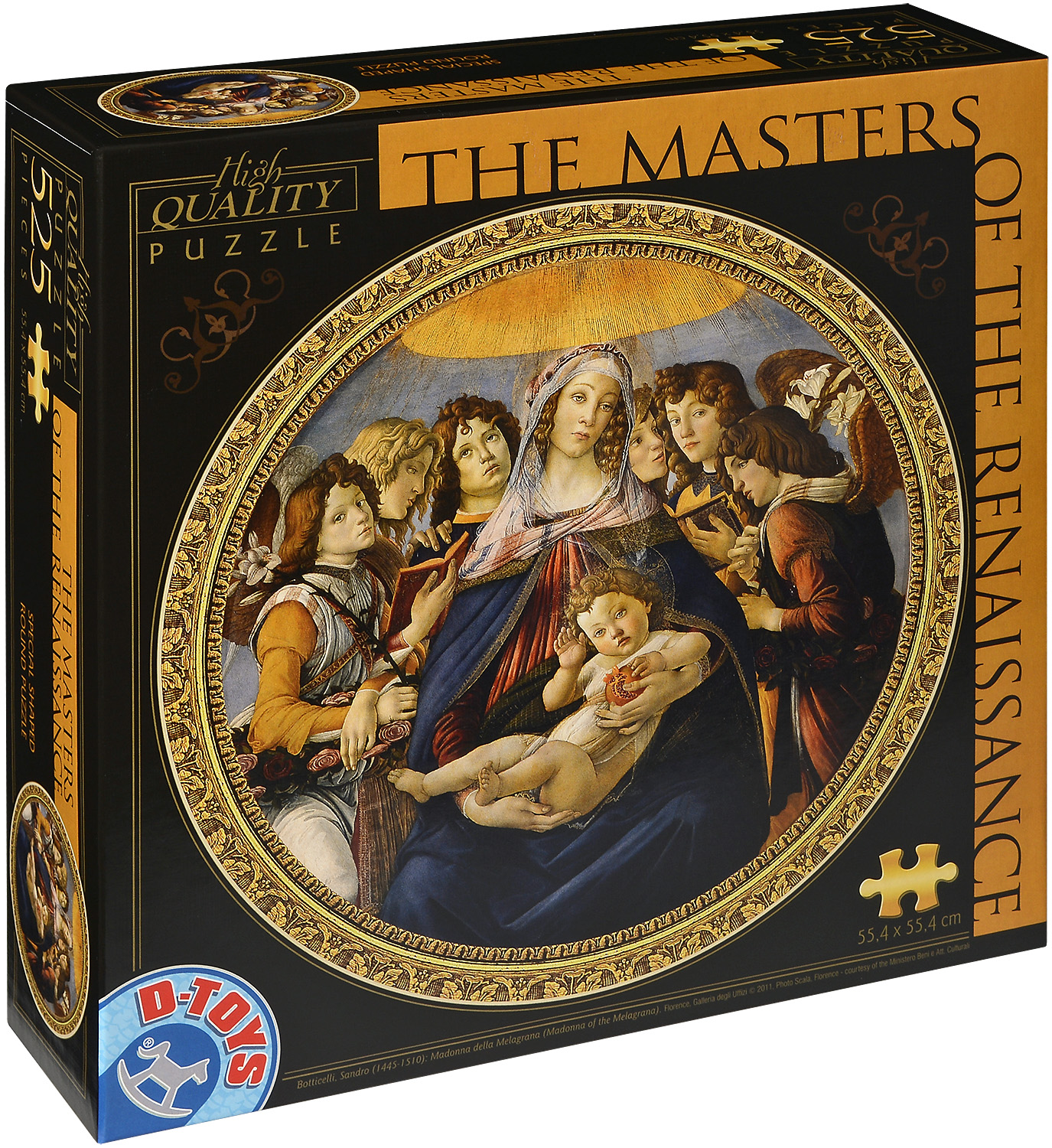 Кръгъл пъзел D-Toys от 525 части - Мадона делла Мелаграна, Сандро Ботичели