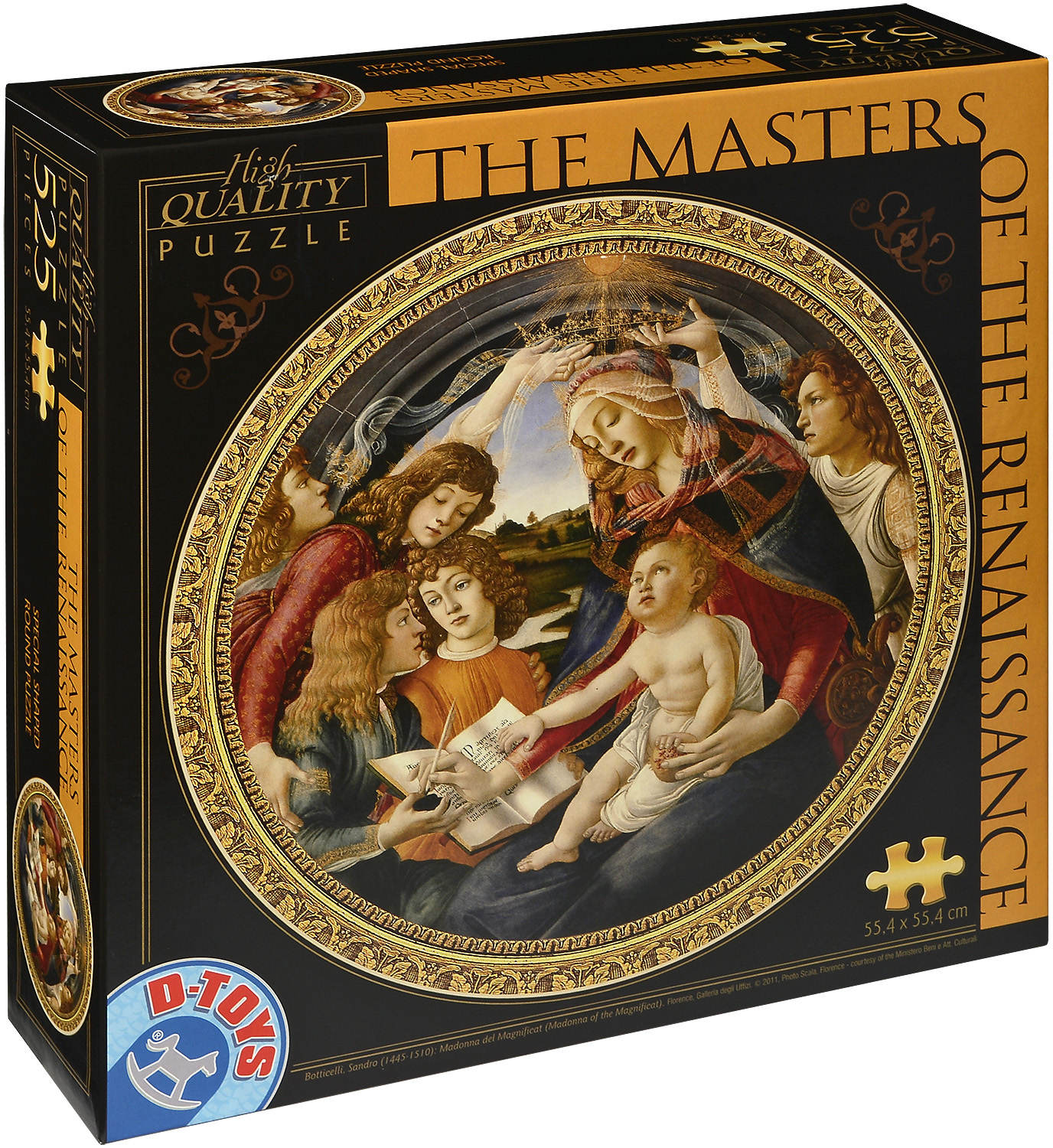 Кръгъл пъзел D-Toys от 525 части - Мадона Магнификат, Сандро Ботичели