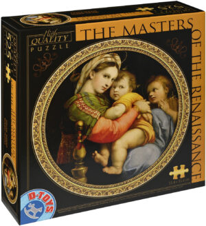 Кръгъл пъзел D-Toys от 525 части - Мадоната със Стола, Рафаело Санцио