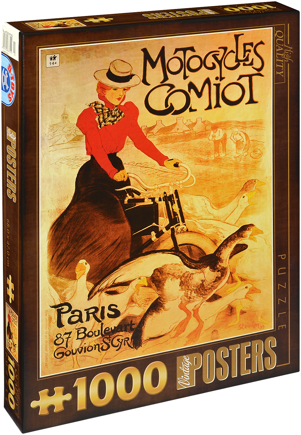 Пъзел D-Toys от 1000 части - Мотоциклети Comiot, Теофил Александър Стейнлен