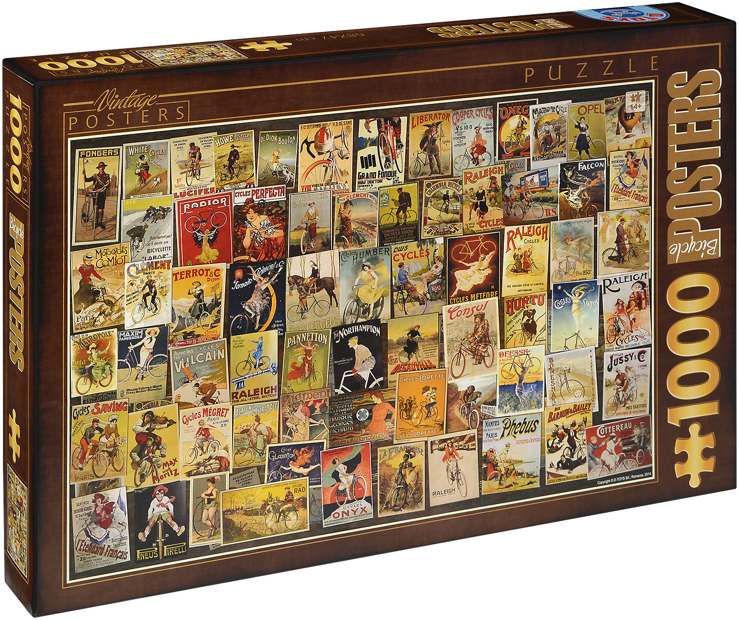 Пъзел D-Toys от 1000 части - Винтидж плакати Колелета