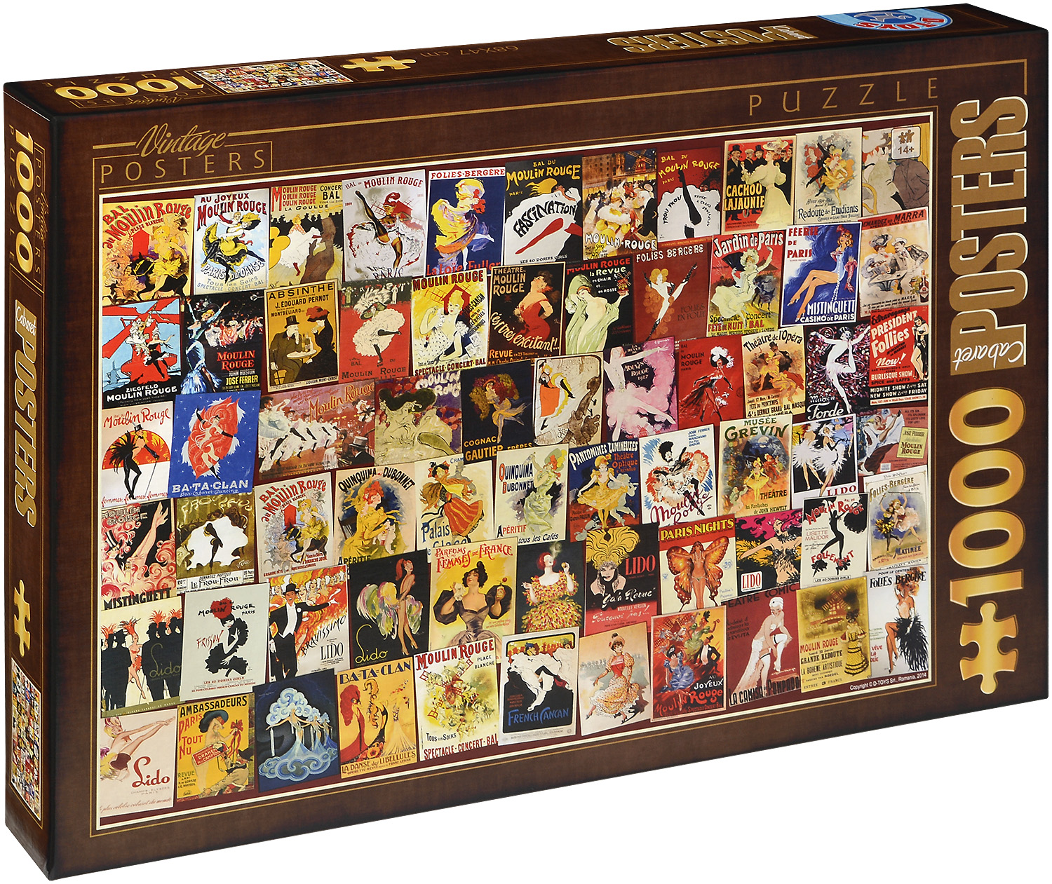 Пъзел D-Toys от 1000 части - Винтидж плакати Кабаре