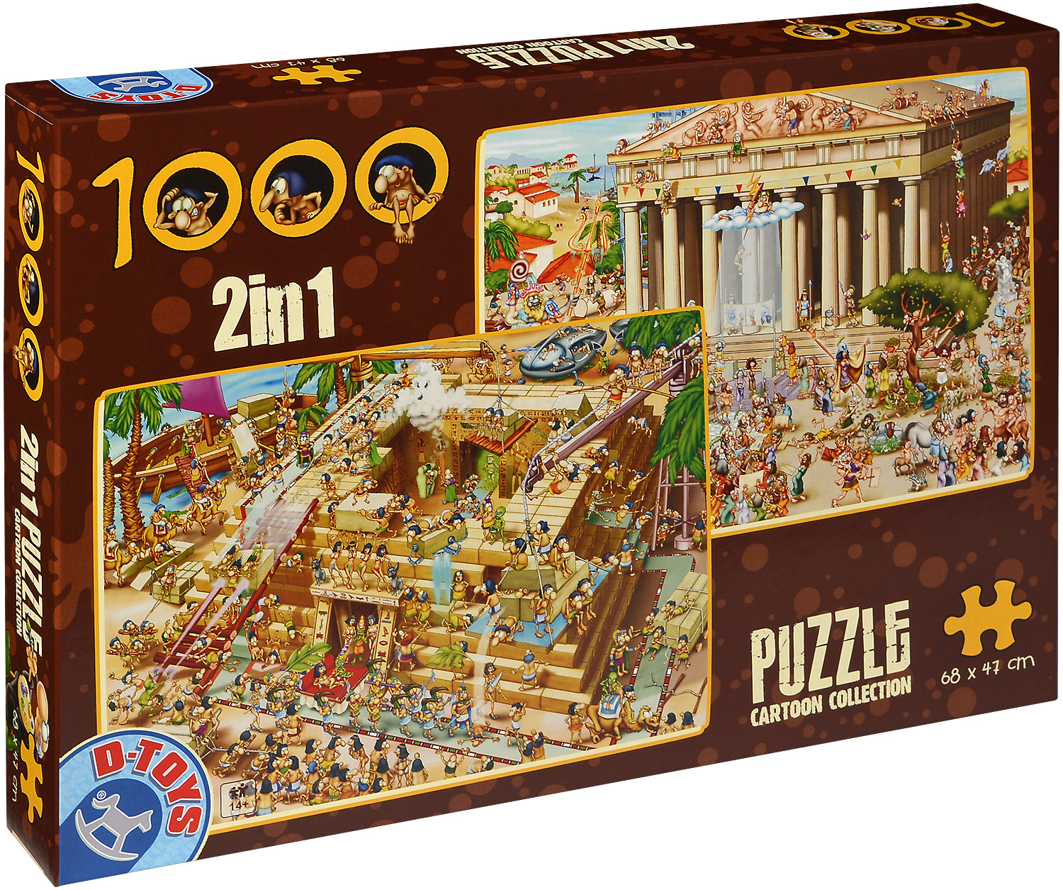 Пъзел D-Toys от 2 х 1000 части – Пирамида и Партенона