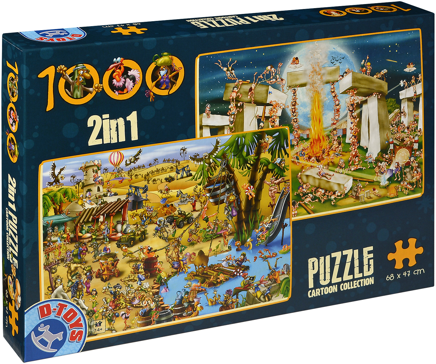 Пъзел D-Toys от 2 х 1000 части – Оазис и Стоунхендж