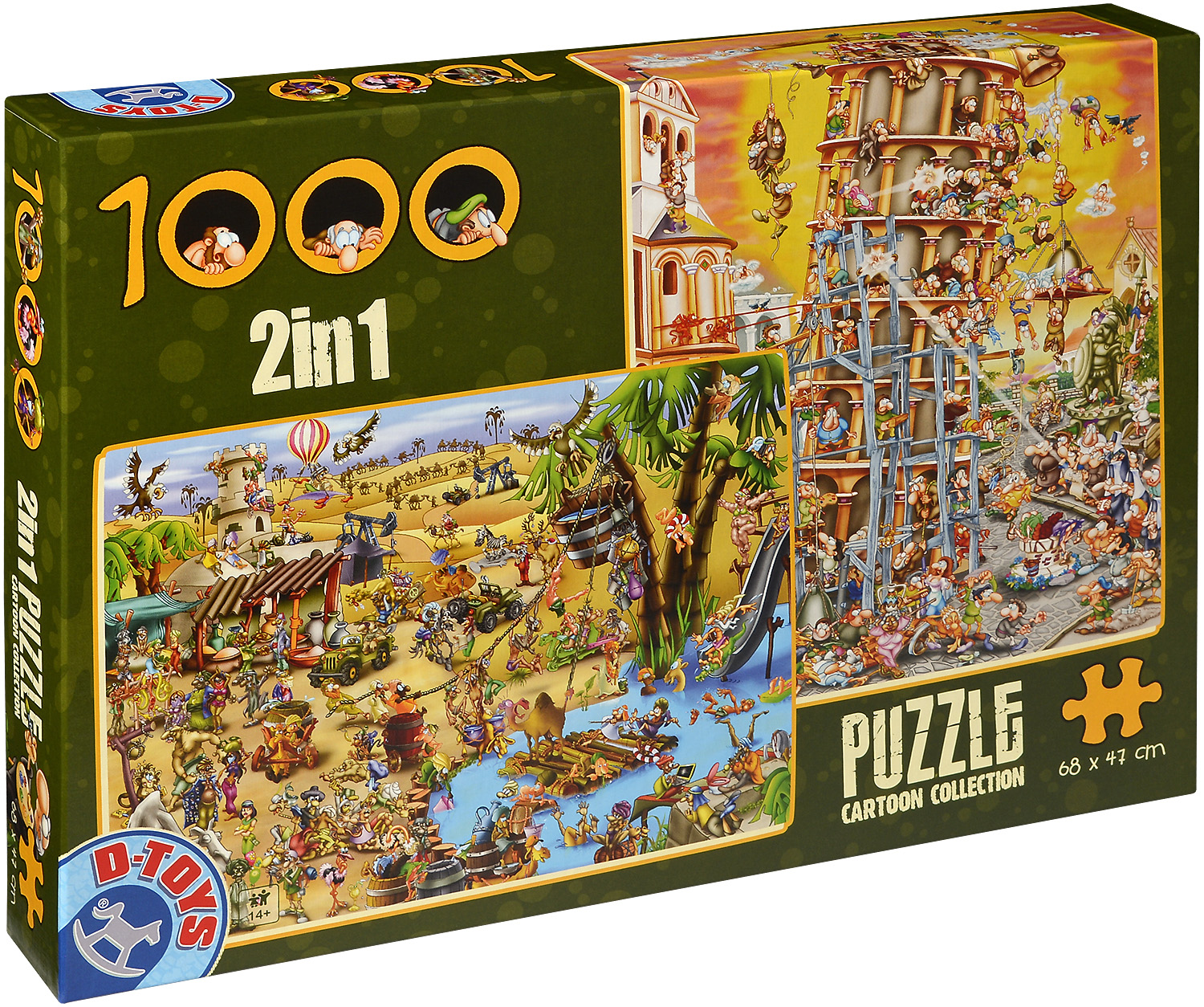 Пъзел D-Toys от 2 х 1000 части – Оазис и Пиза