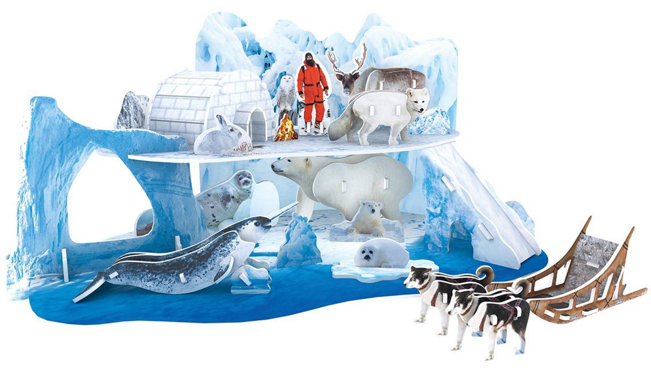 3D Пъзел Cubic Fun от 73 части - Леденият и снежен свят на Арктика
