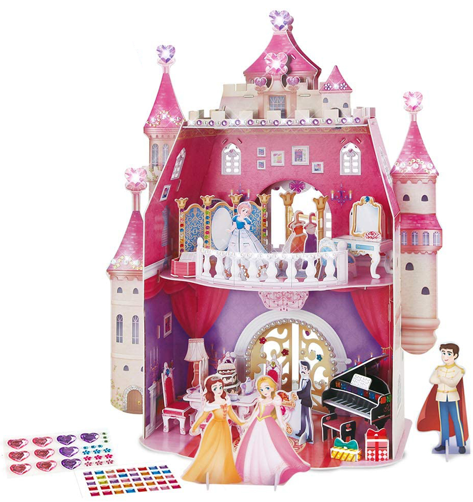 3D Пъзел Cubic Fun от 95 части - Рожденият ден на принцесата, с 524 камъчета