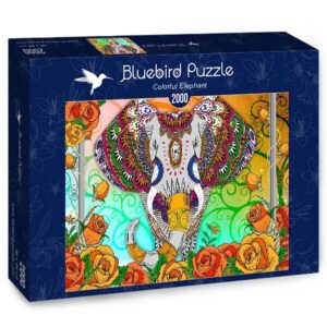Пъзел Bluebird от 2000 части - Цветен слон