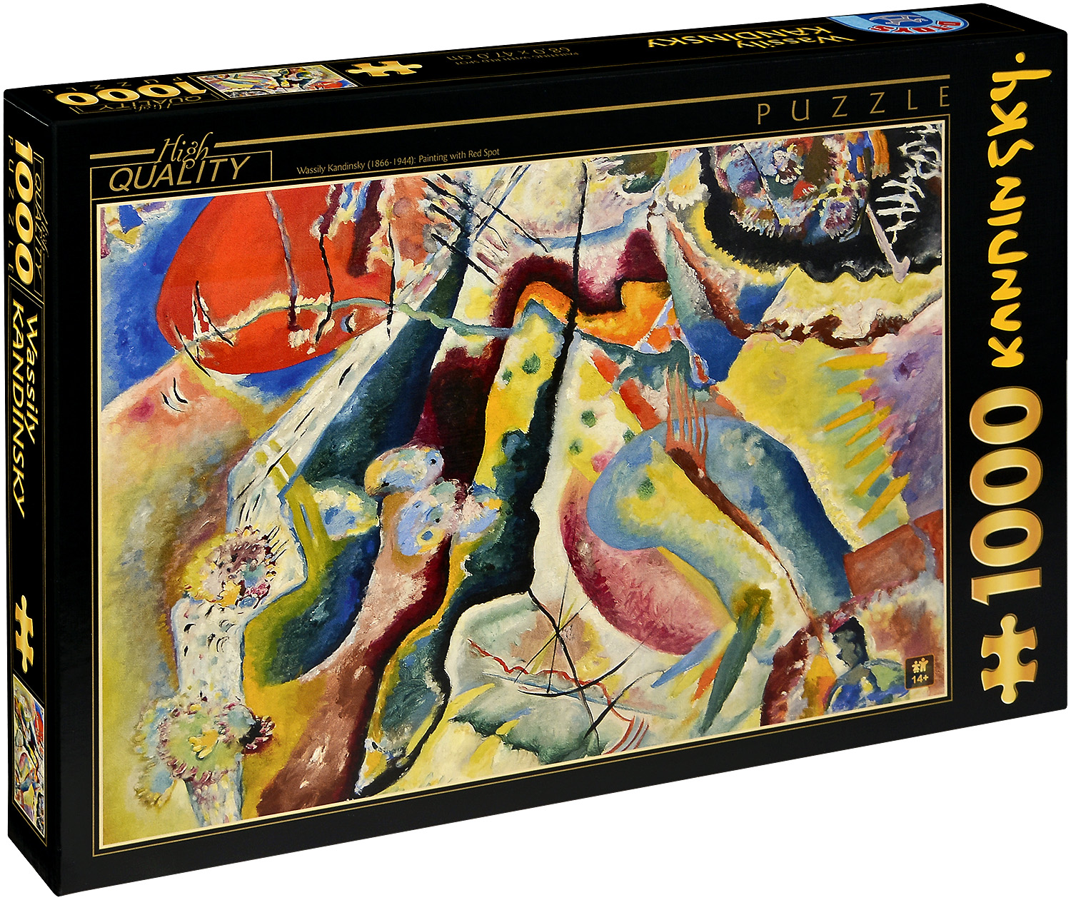 Пъзел D-Toys от 1000 части – Картина с червено петно, Василий Кандински