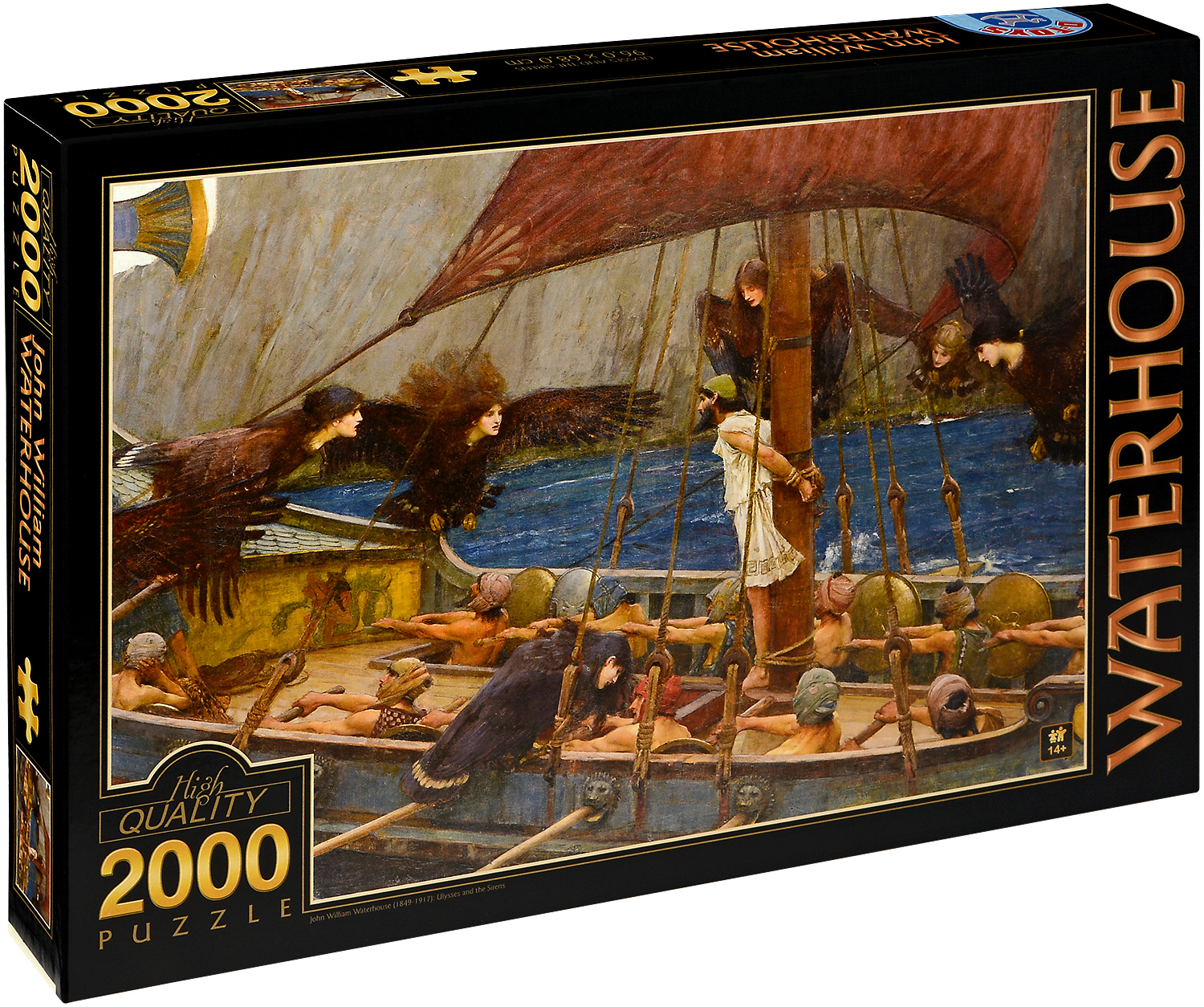 Пъзел D-Toys от 2000 части – Одисей и сирените, Джон Уилям Уотърхаус