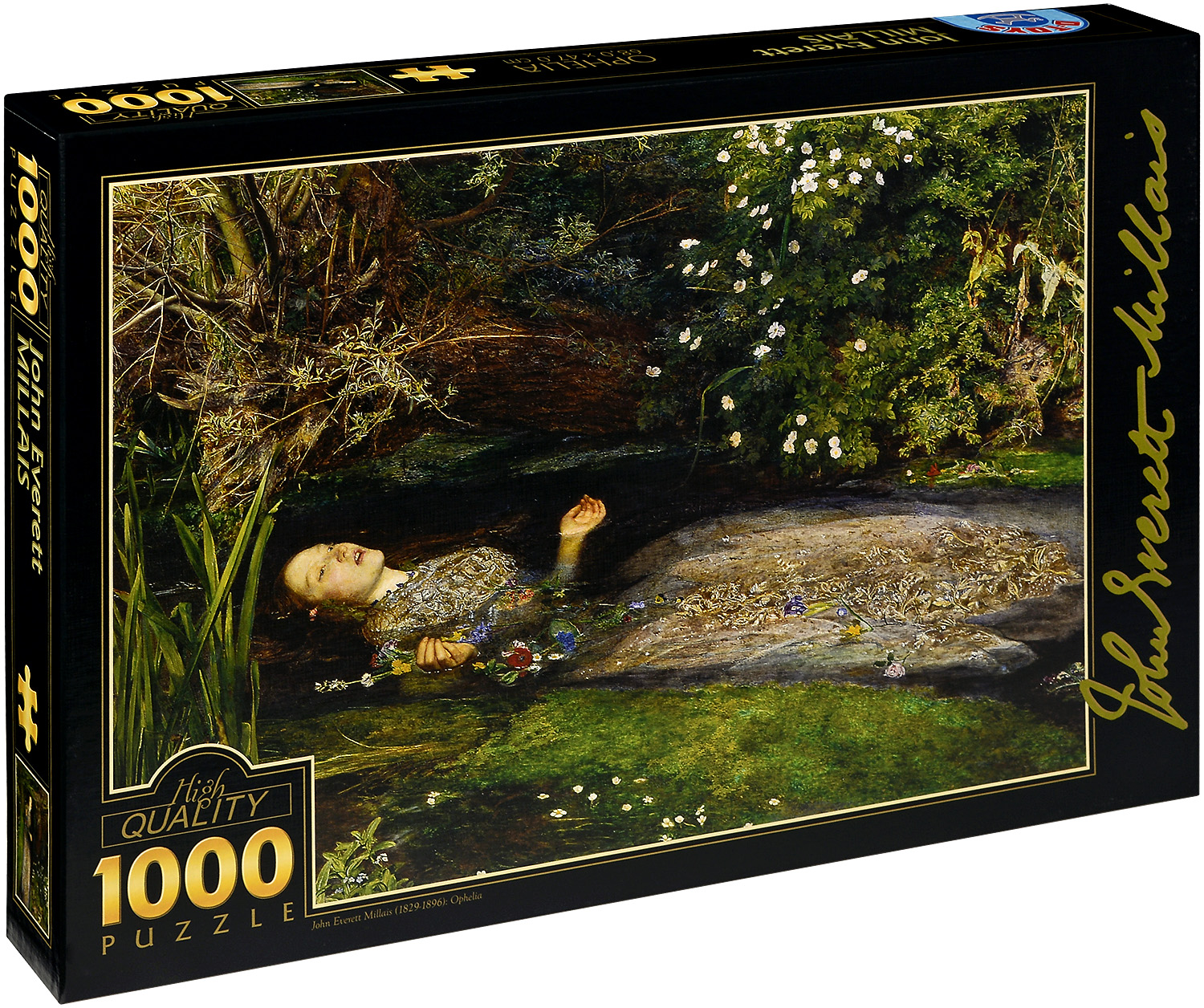 Пъзел D-Toys от 1000 части – Офелия, Джон Евърет Миле