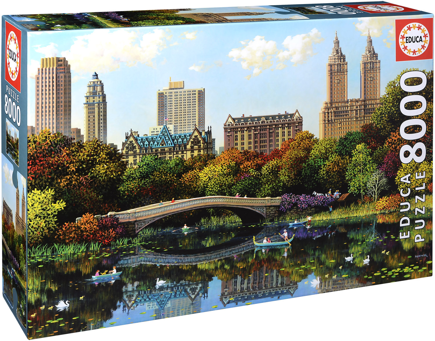 Пъзел Educa от 8000 части - Боу Бридж, Ню Йорк