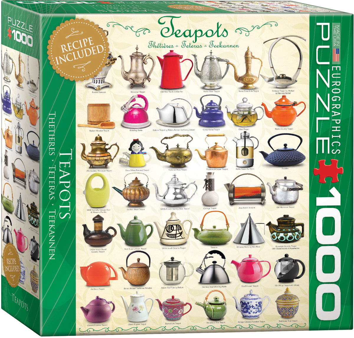 Пъзел Eurographics от 1000 части - Чайници