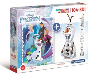 Пъзел Clementoni от 104 части и 3D модел - Замръзналото Кралство